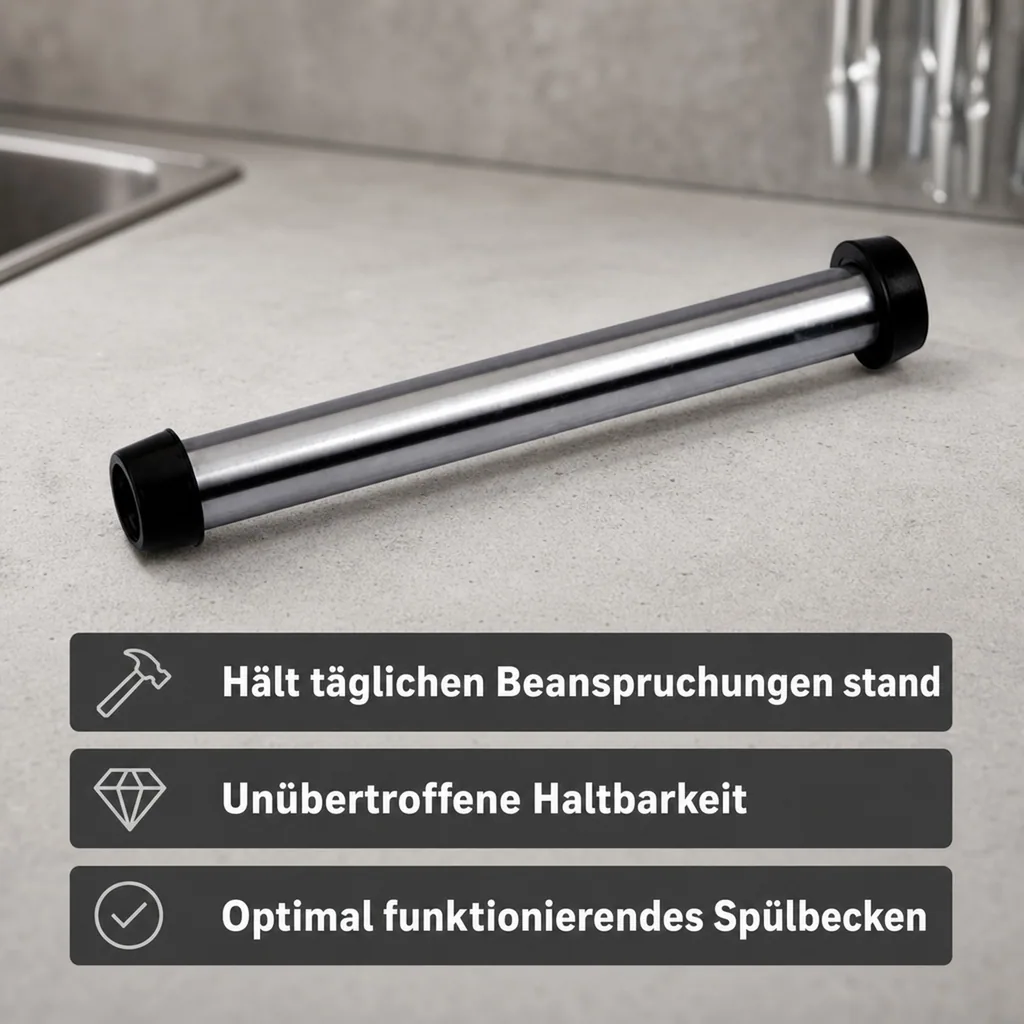 Standrohr für Spülbecken aus CNS, 270 mm lang