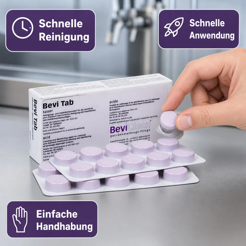 Bevi Tabs Sauer | Reinigungstabletten für Getränkeleitungen | Preis pro Stück