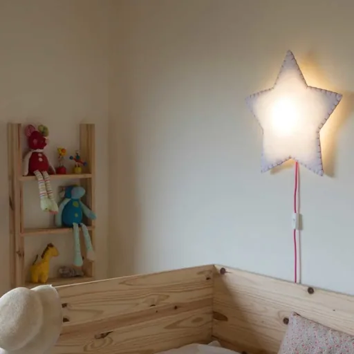 Buokids Softlampe Nachtlicht/Wandlampe Stern, Ausführung: Schnur & Stecker; Farbe der Naht: grau