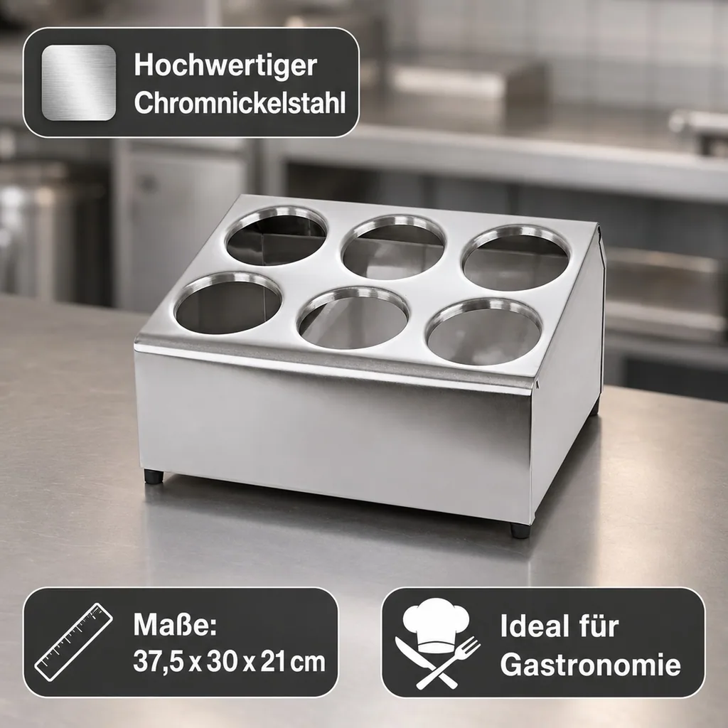 Besteckbehälter Gastro für 6 Besteckköcher