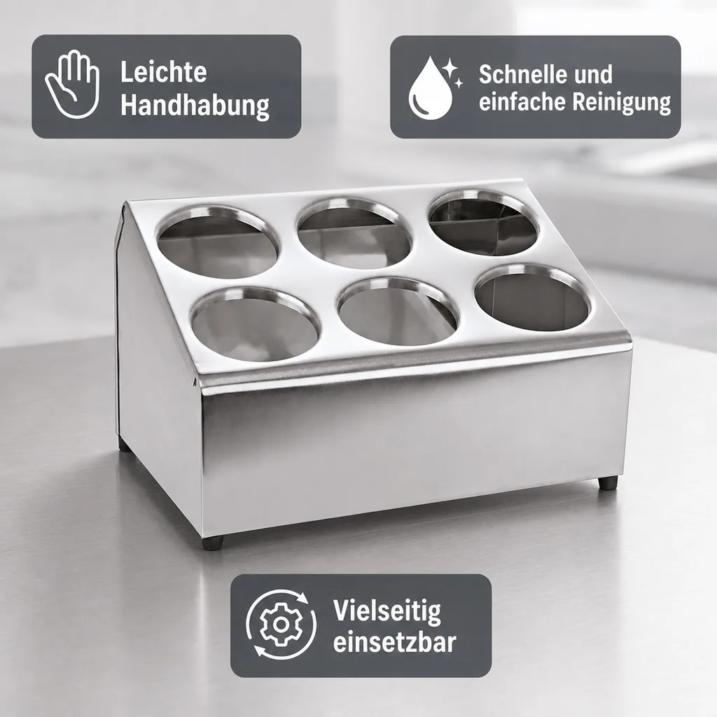 Besteckbehälter Gastro für 6 Besteckköcher