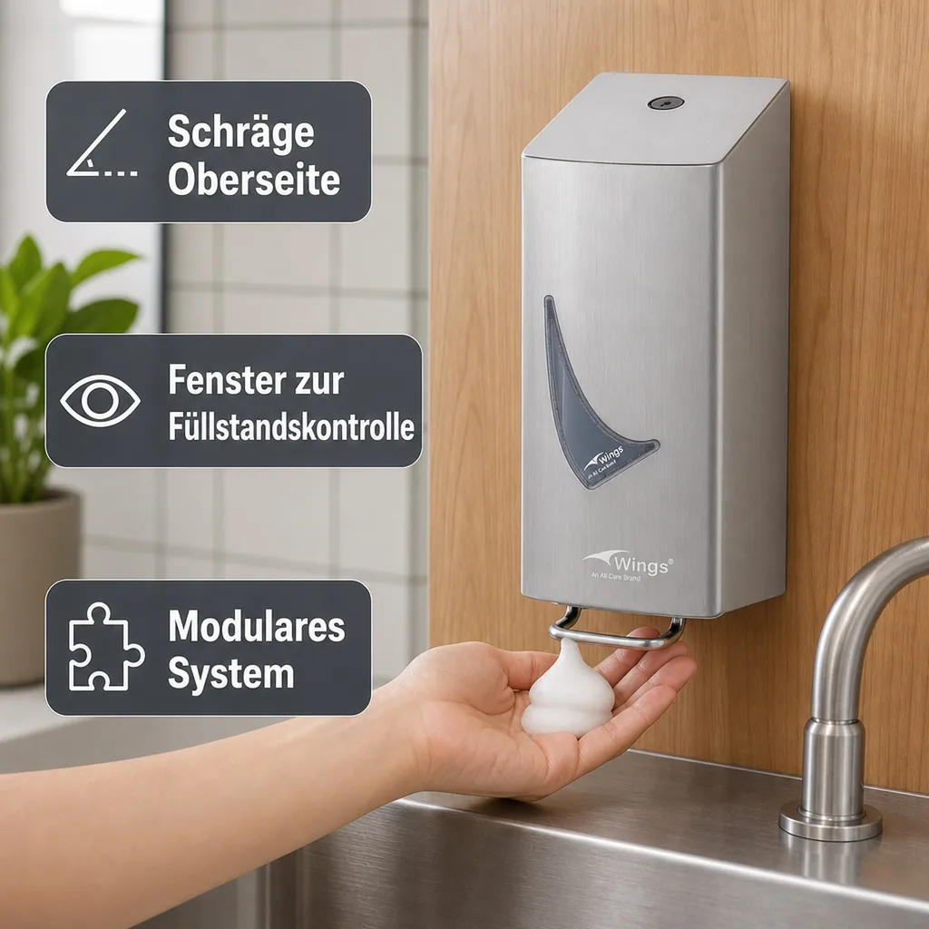 Seifenspender, Schaumseifenspender Edelstahl AFP-C - WIN SDR04 SAL, 400ml
