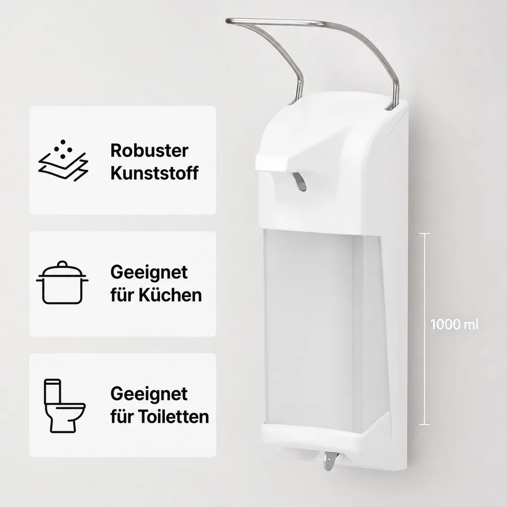 Desinfektionsspender/Seifenspender - LH 1000 ml Kunststoff inkl. Verschlussplatte