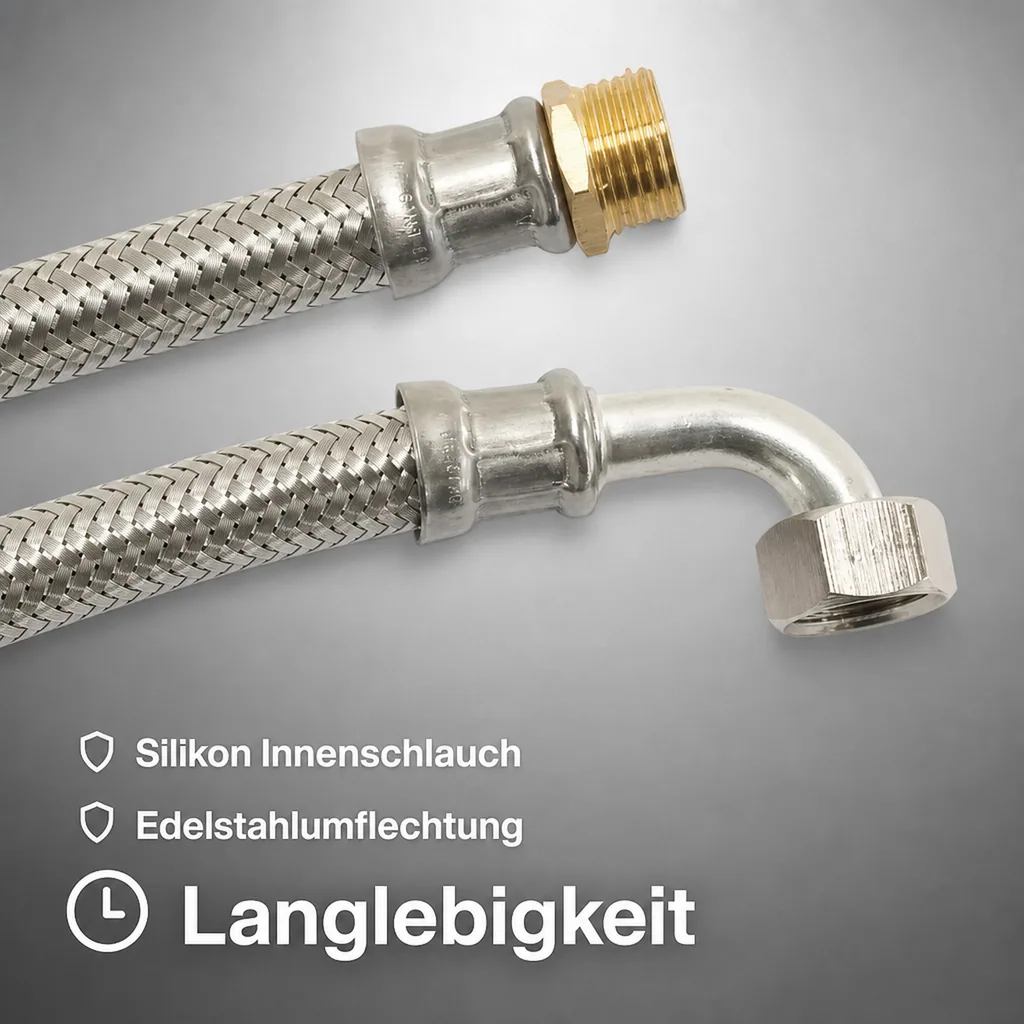 Panzerschlauch, Edelstahl Panzerschlauch, Flexschlauch 1/2 Zoll, Bogen