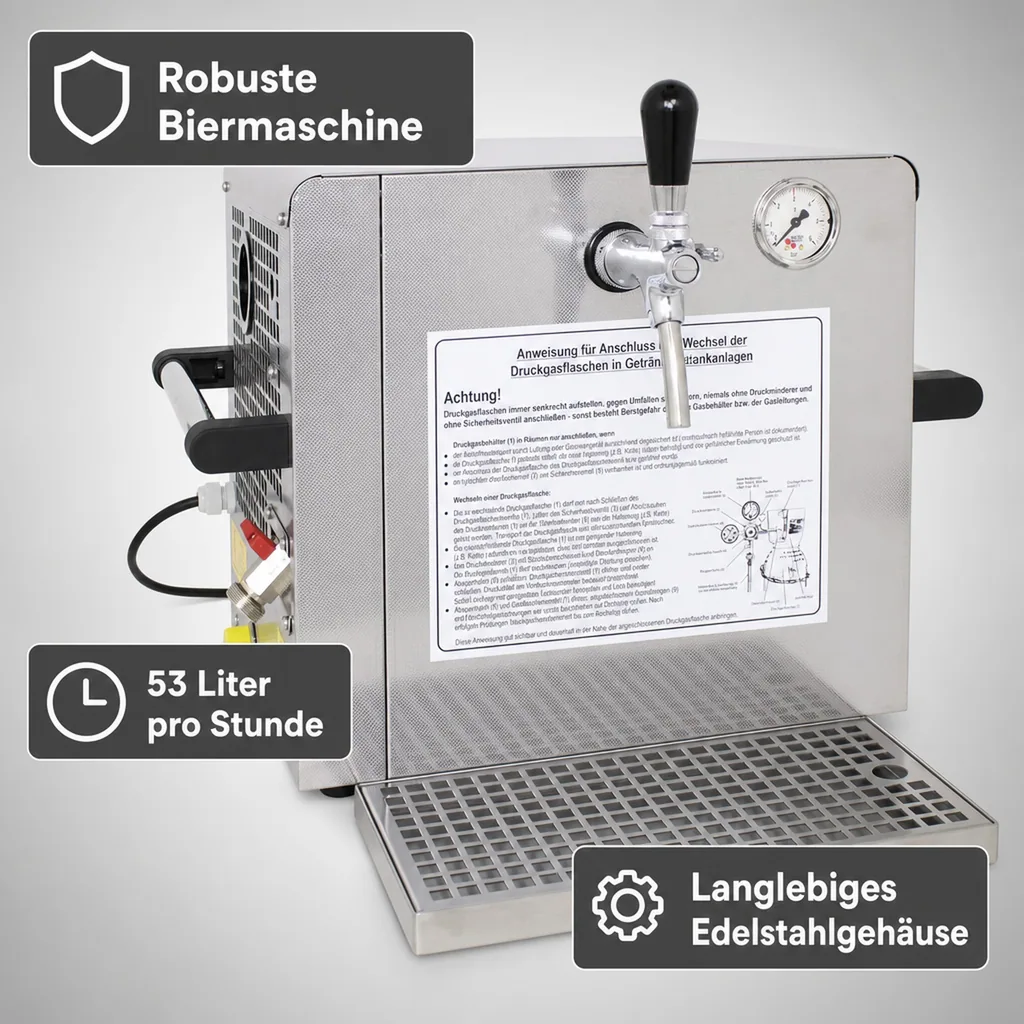 Zapfanlage, Bierzapfanlage - Trockenkühlgerät, 53 Liter/h, 1-leitig
