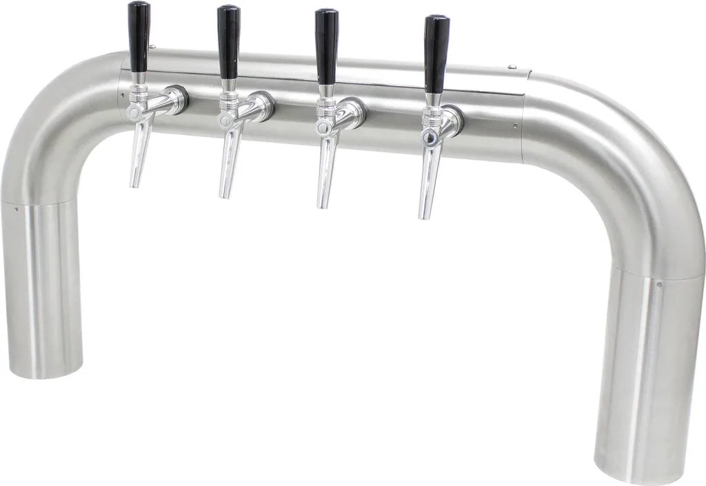 Schanksäule, Bierzapfsäule, Brückenschanksäule - Brück matt-geschliffen, Hahn: 8-leitig