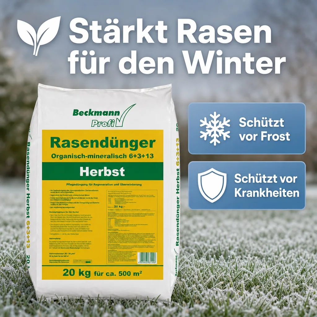 20 kg Rasendünger Herbst Beckmann NPK-6+3+13  f.ca. 500m²