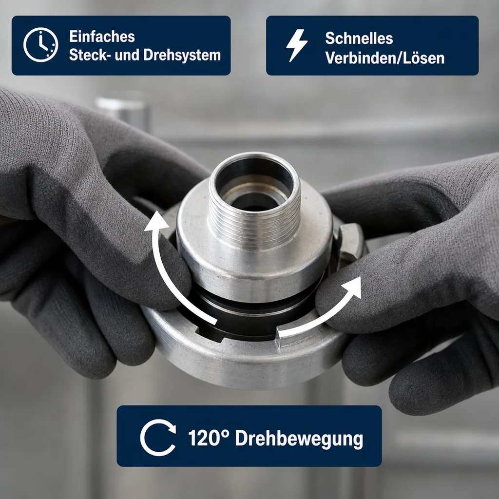 Storz System D Kupplung mit 1" AG