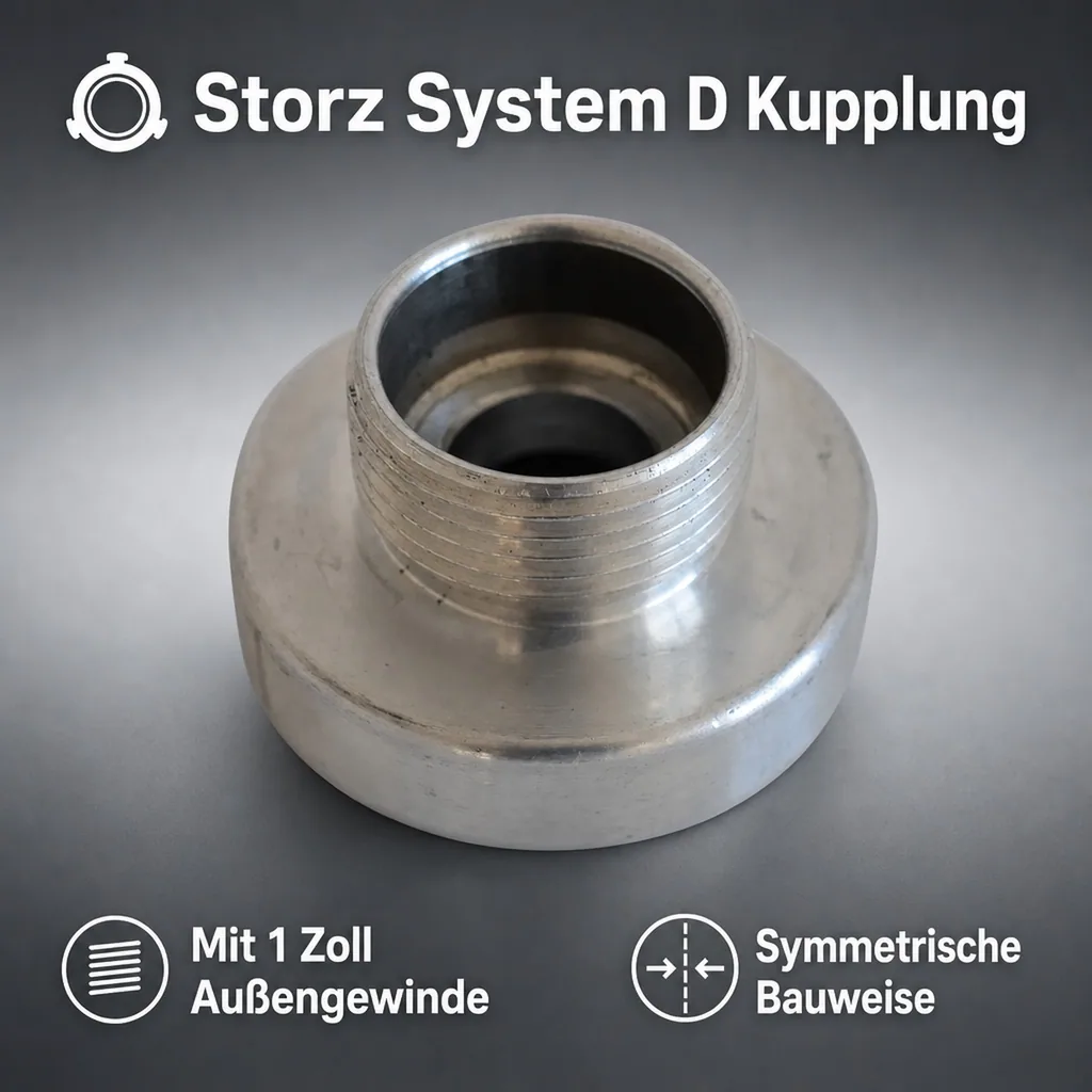 Storz System D Kupplung mit 1" AG