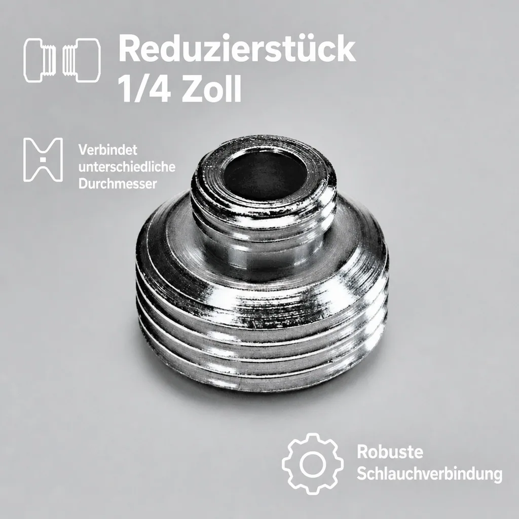 Reduzierstück 1/4”, Gewindegrößen: 1/4“ Außengewinde auf 5/8“ Außengewinde