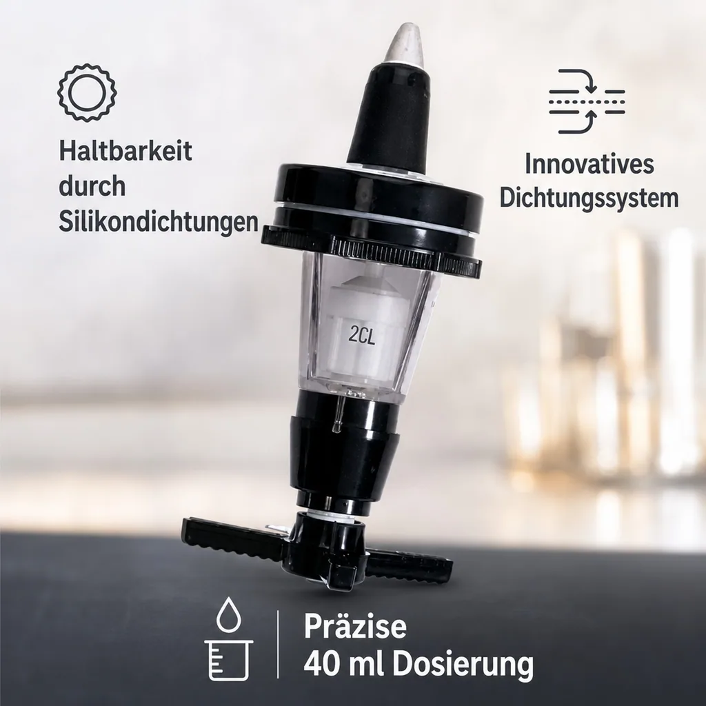 PRIMA Portionierer, Getränkeportionierer, Schnapsspender für Spirituosenflaschen, hängend, Ausschankmenge: 40 ml