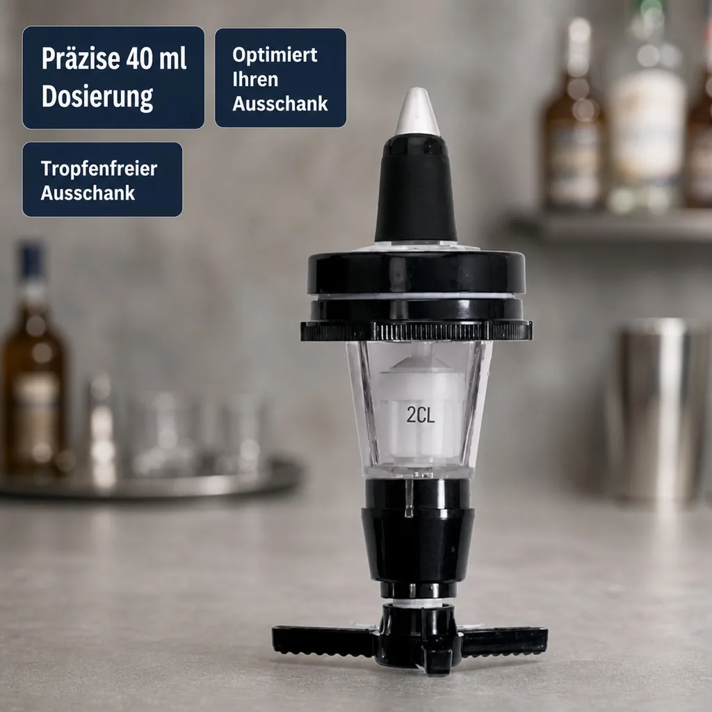 PRIMA Portionierer, Getränkeportionierer, Schnapsspender für Spirituosenflaschen, hängend, Ausschankmenge: 40 ml