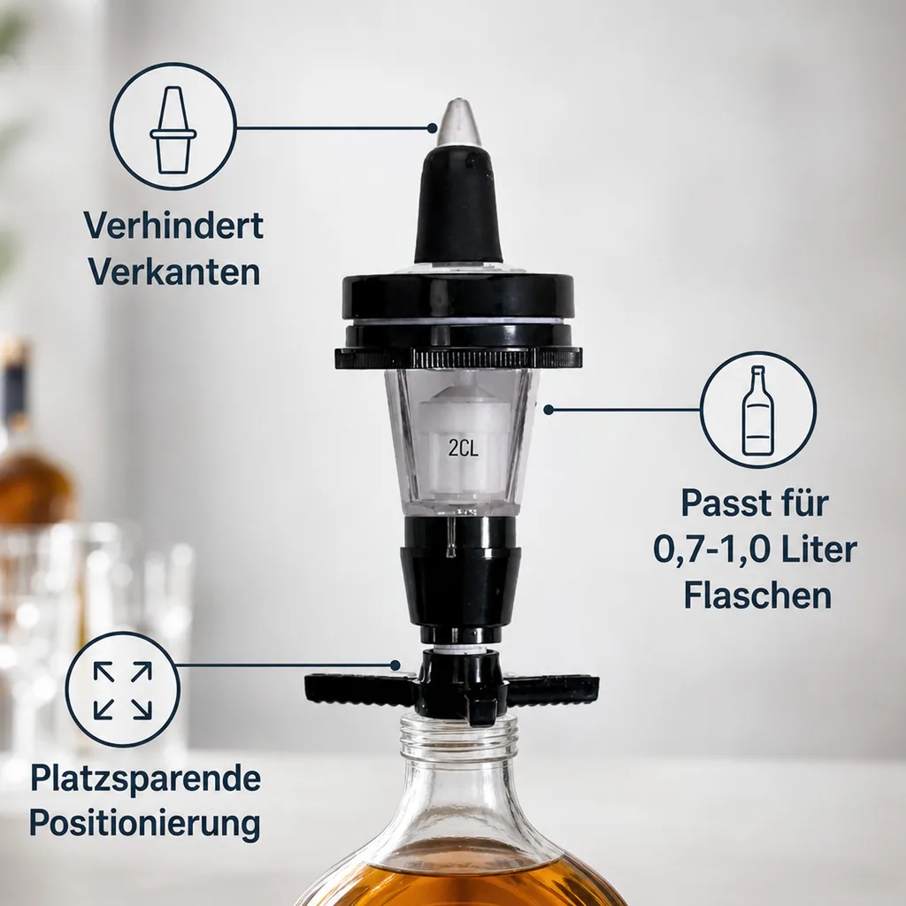 PRIMA Portionierer, Getränkeportionierer, Schnapsspender für Spirituosenflaschen, hängend, Ausschankmenge: 40 ml