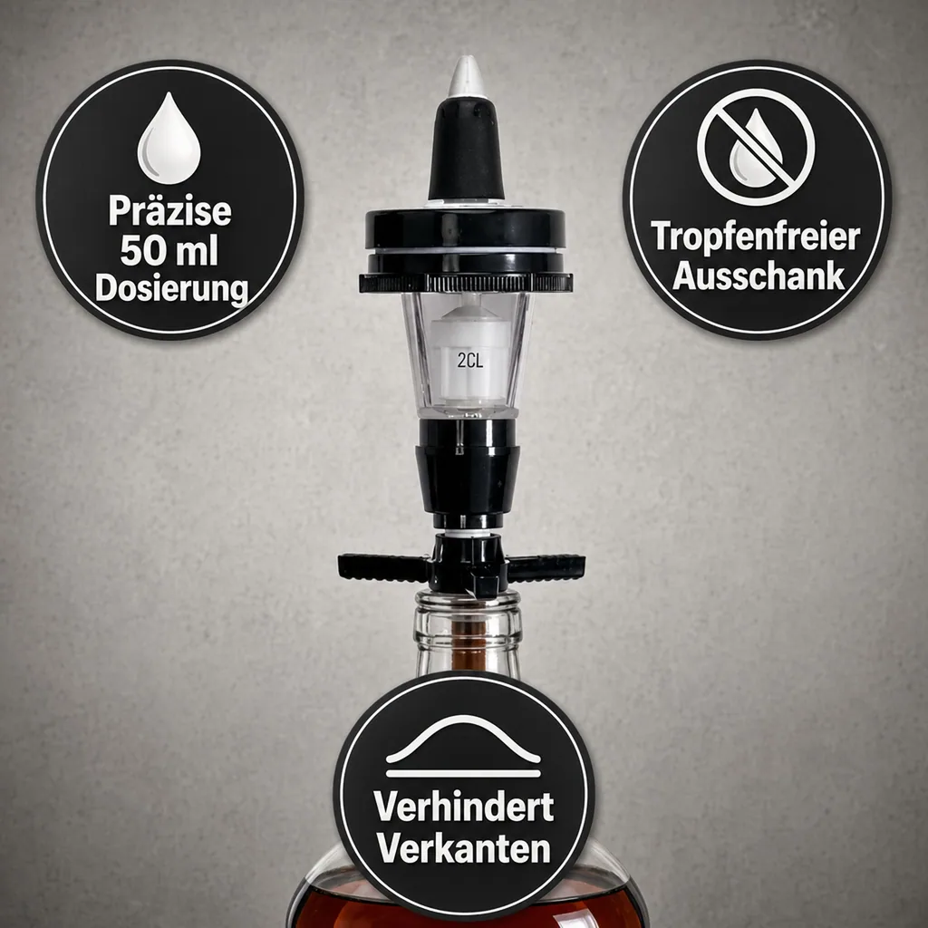 PRIMA Portionierer, Getränkeportionierer, Schnapsspender für Spirituosenflaschen, hängend, Ausschankmenge: 50 ml