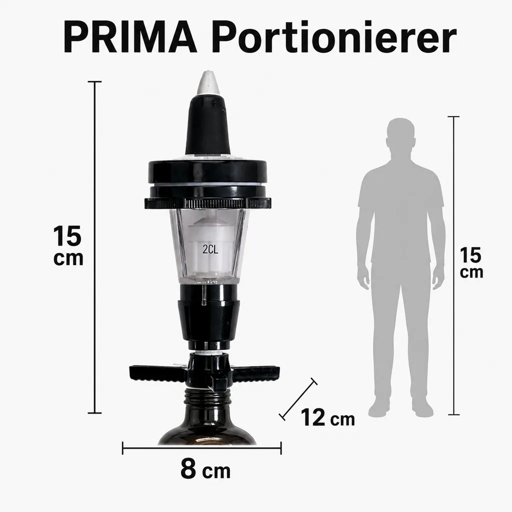 PRIMA Portionierer, Getränkeportionierer, Schnapsspender für Spirituosenflaschen, hängend, Ausschankmenge: 50 ml