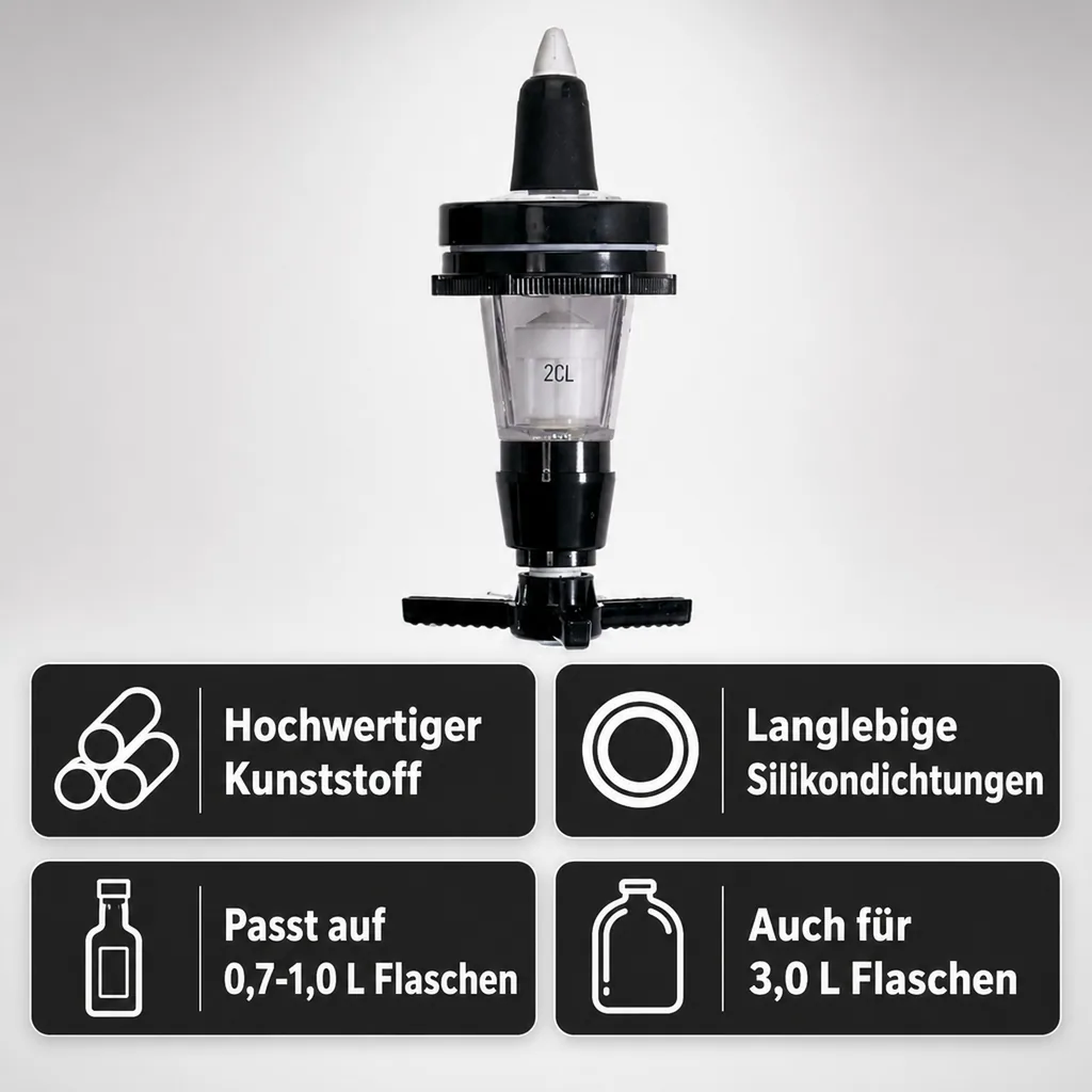PRIMA Portionierer, Getränkeportionierer, Schnapsspender für Spirituosenflaschen, hängend, Ausschankmenge: 50 ml