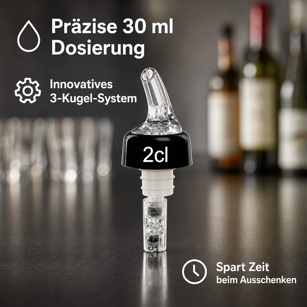 Portionierer, Spirituosen Dosierer - COMPACT, klar-transparent, Ausschankmenge: 30 ml