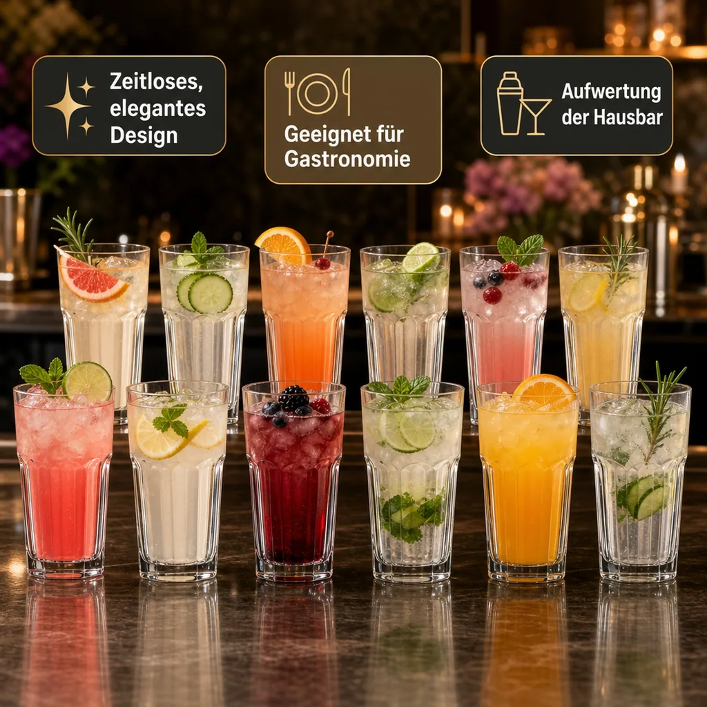 Longdrinkgläser, Trinkgläser 12er-Set - Casablanca, 365 ml