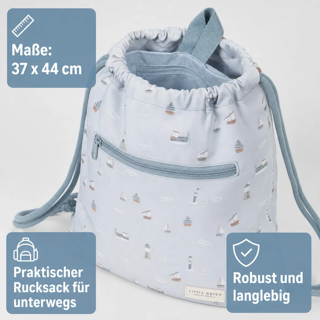 Little Dutch Turnbeutel, Farbe: Sailors Bay Blue