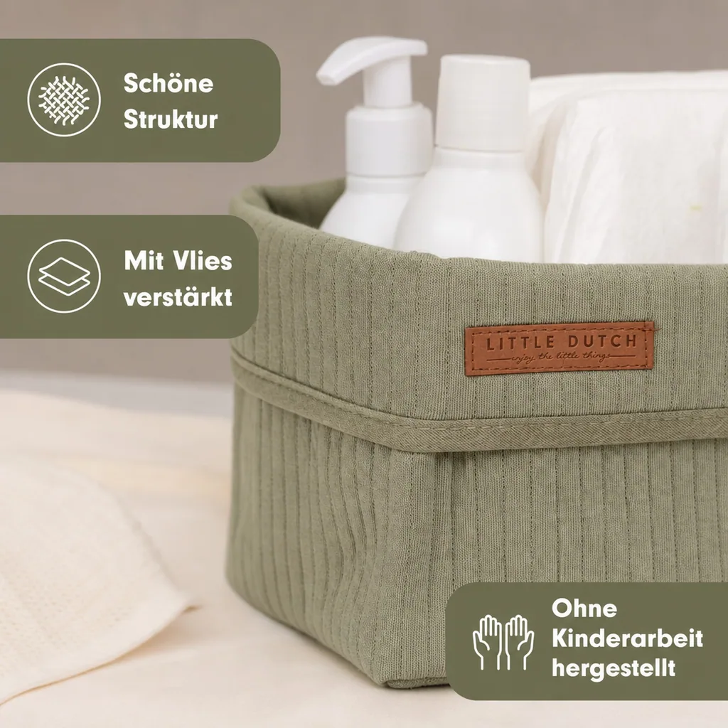 Little Dutch Körbchen klein uni oliv "Pure Olive"