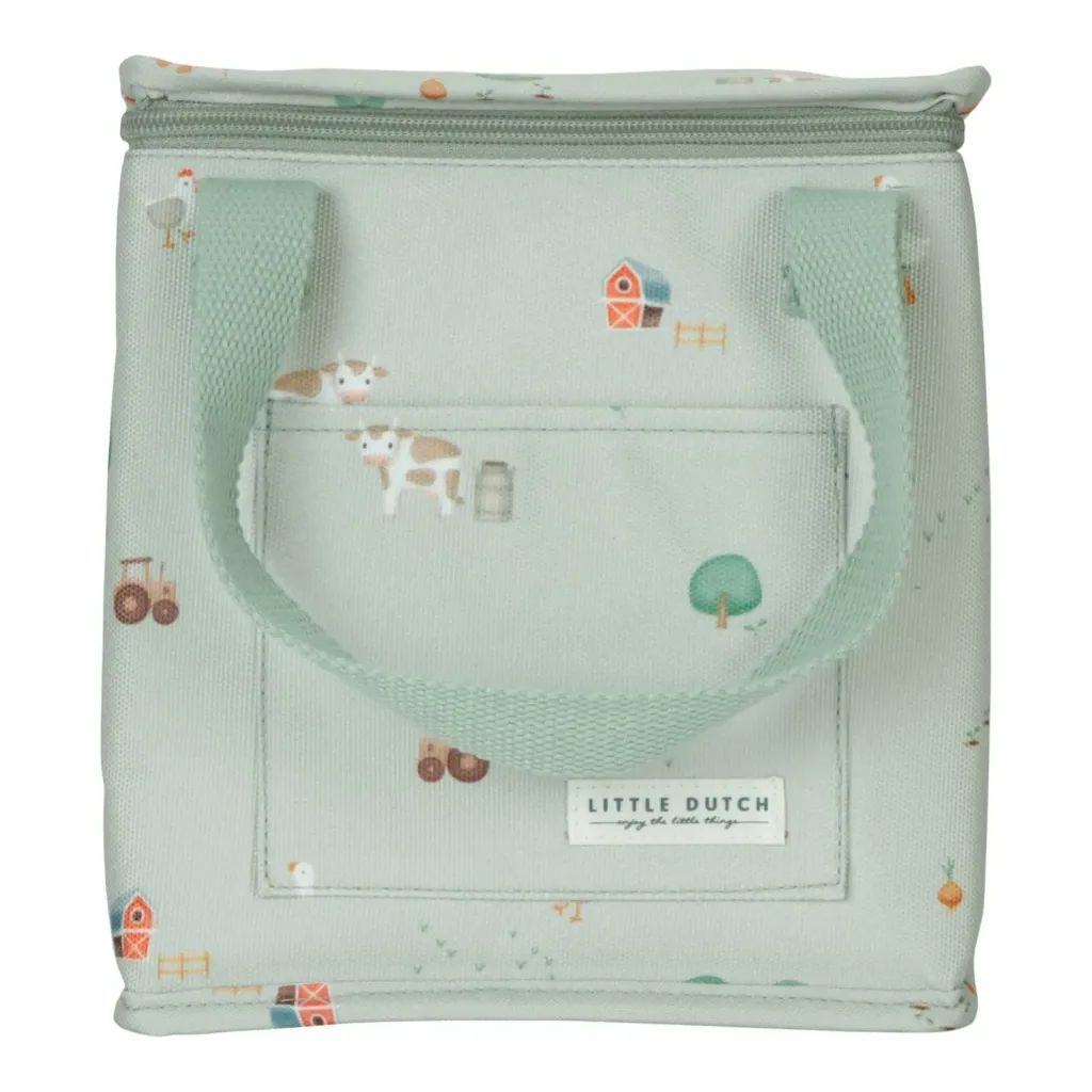 Little Dutch Kühltasche, Thermosack - Little Farm, Kinder Lunchbag aus Segeltuch für Schule & Ausflüge