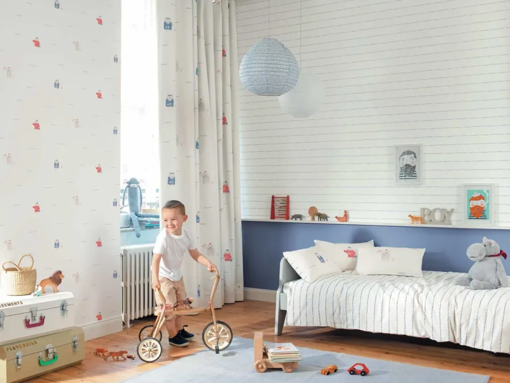 Casadeco My Little World Tapete uni blau