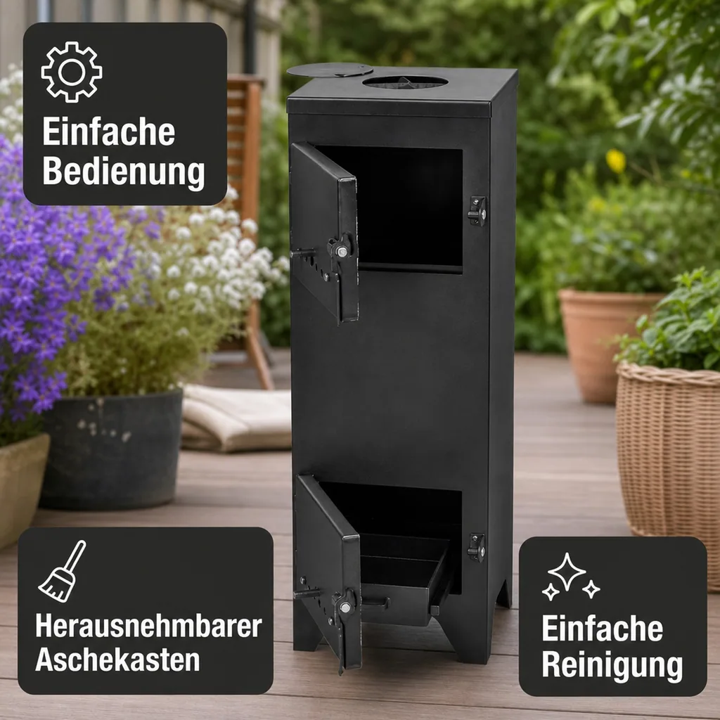 Campingofen, Zeltofen, Ofen für Camping, 18kg, Stahl Ofen