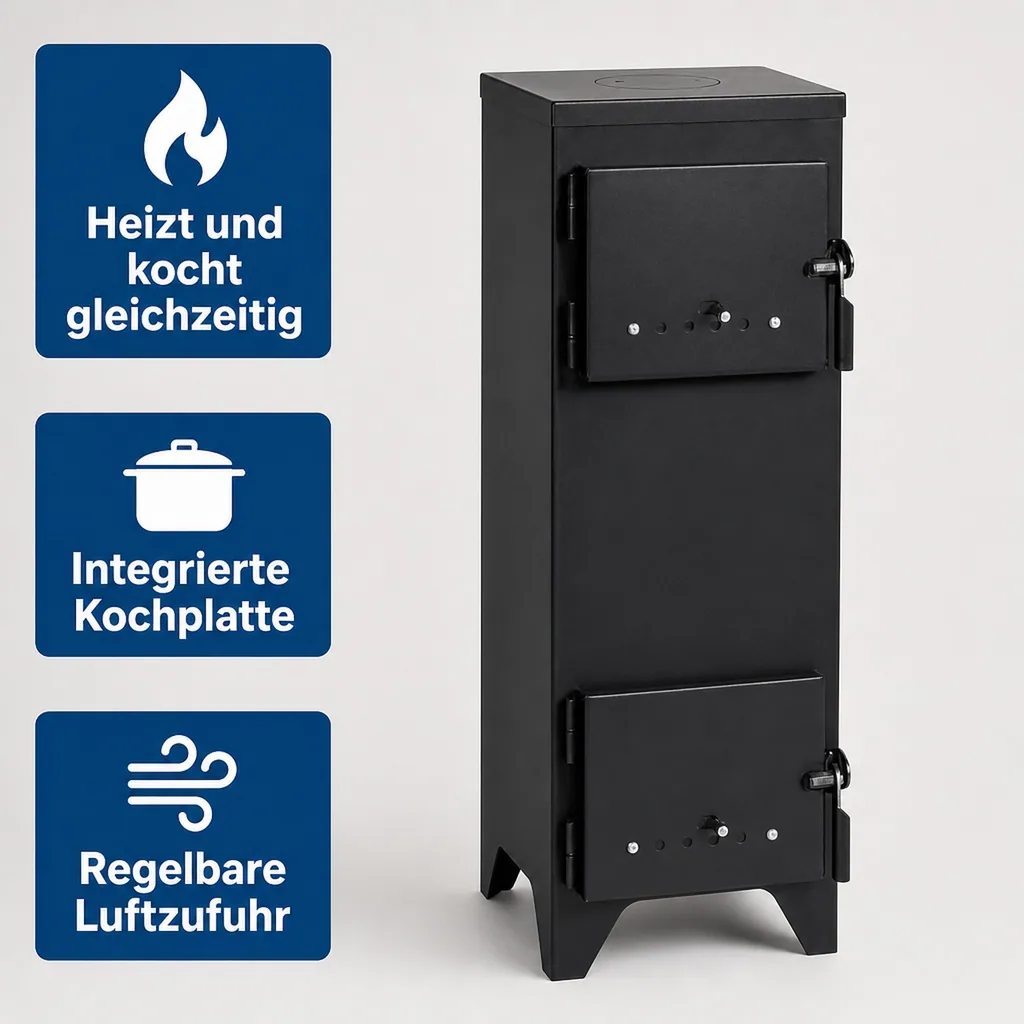 Campingofen, Zeltofen, Ofen für Camping, 18kg, Stahl Ofen