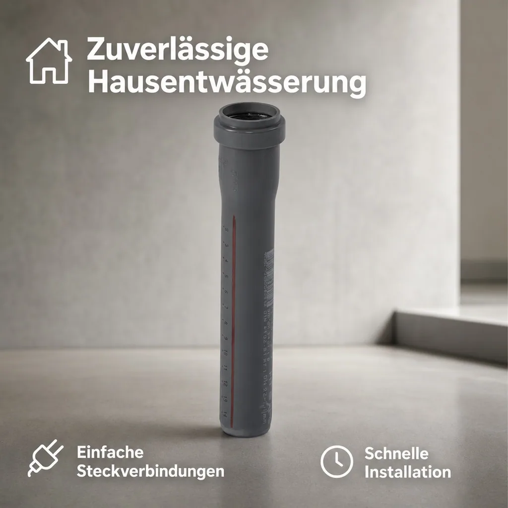 HT Rohr 110, Abwasserrohr, DN/OD 110x150, Hausentwässerung
