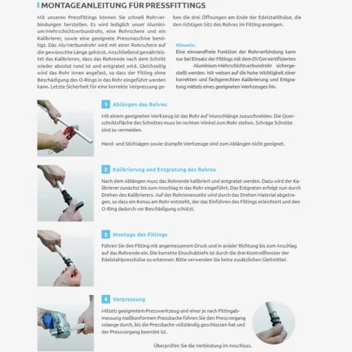 Pressfitting 32mm, Übergang Kupferrohr, DVGW, Made in Germany
