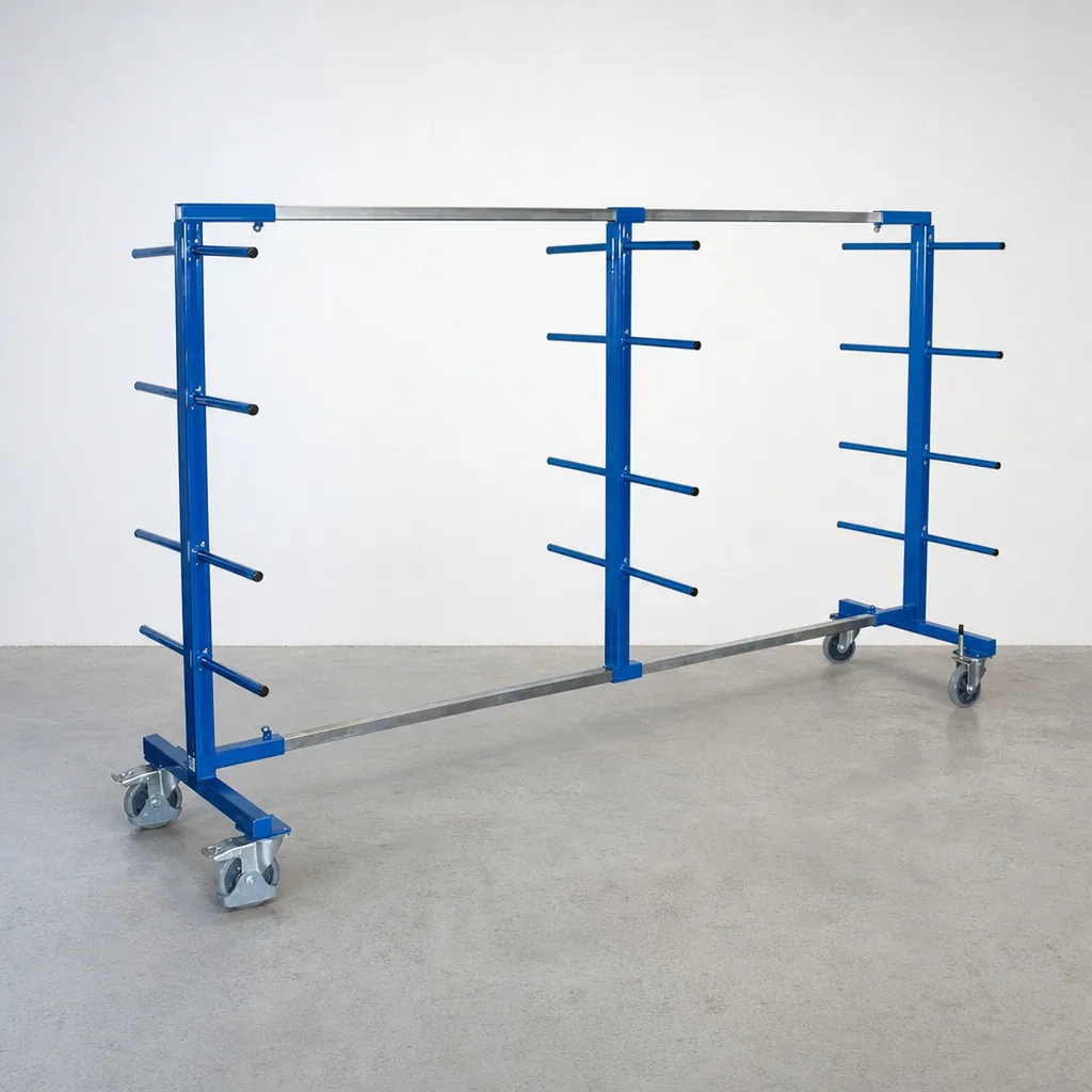 Tragarmwagen, zweiseitig, XL, mit 3 Pfosten, 400 kg Traglast