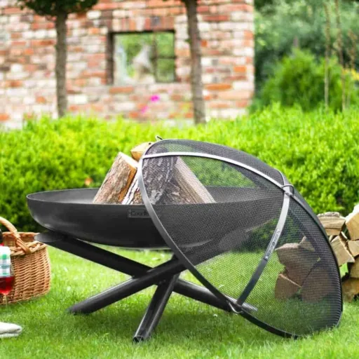 Feuerschale 70 cm, Stahl, Garten Feuerstelle