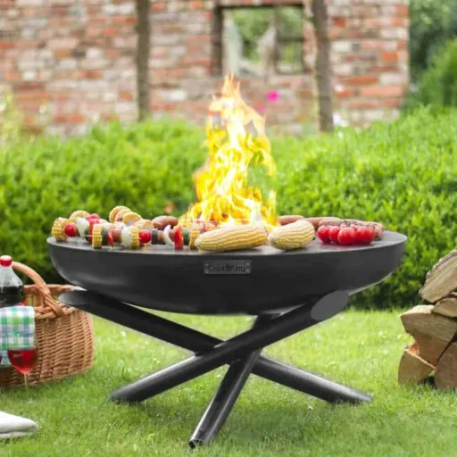 Feuerschale 70 cm, Stahl, Garten Feuerstelle