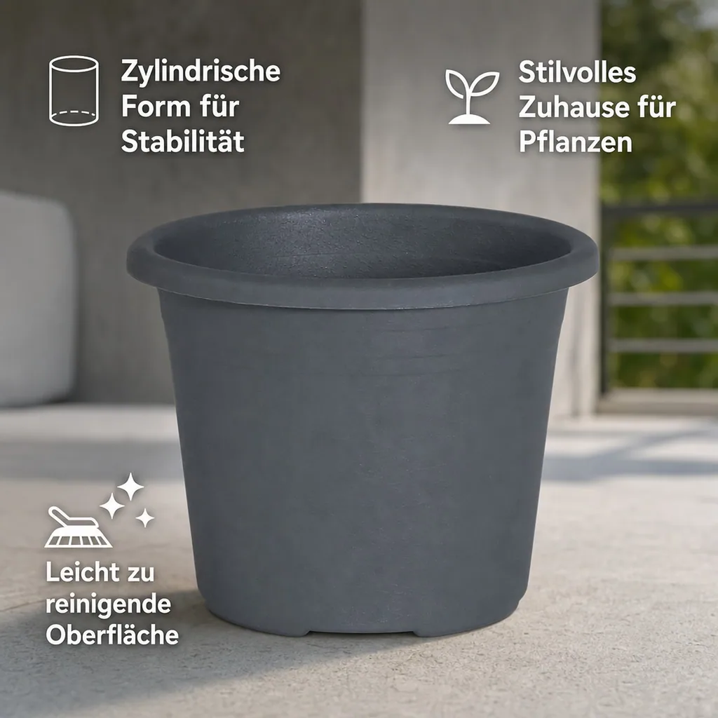 Blumentopf CYLINDRO ca. Ø 50 cm / 42 Liter - anthrazit