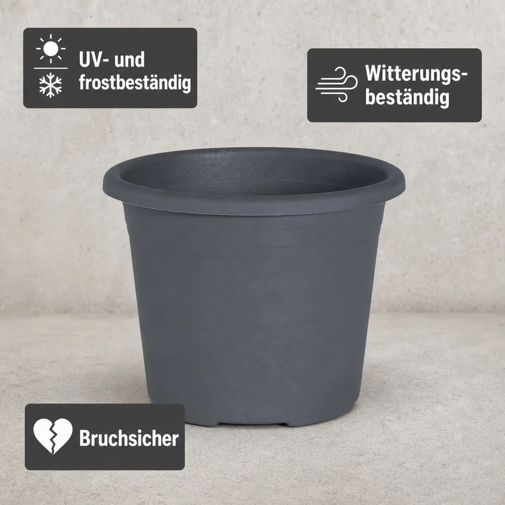 Blumentopf CYLINDRO ca. Ø 50 cm / 42 Liter - anthrazit