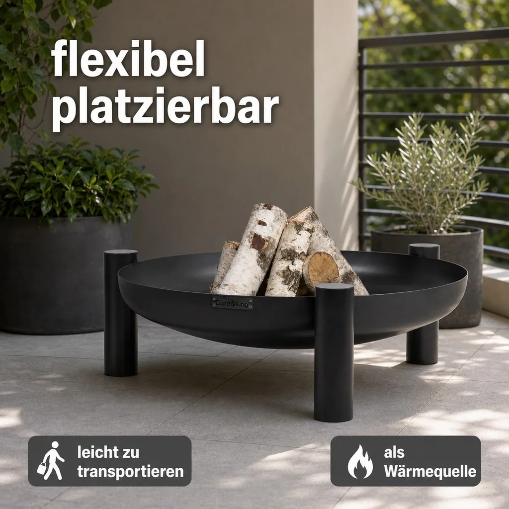 Feuerschale 80 cm, Garten, Stahl