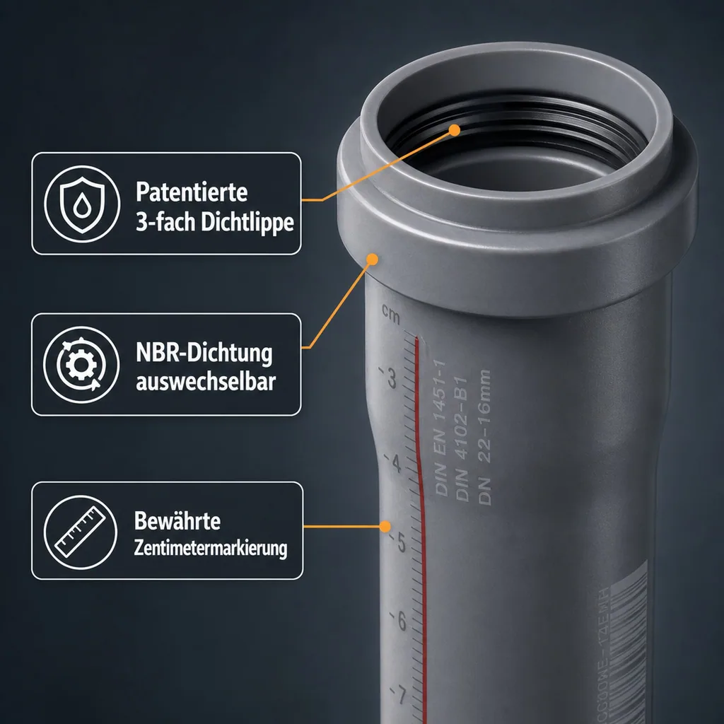 HTsafeEM DN/OD 90 x 750 mm