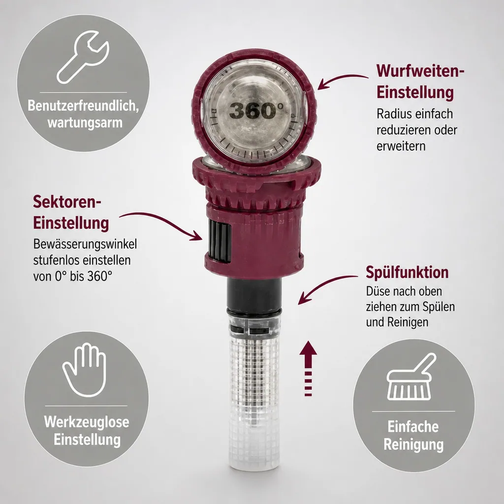 Rotationsdüse, Regnerdüse, Vollkreisregner, Sprühdüse Garten