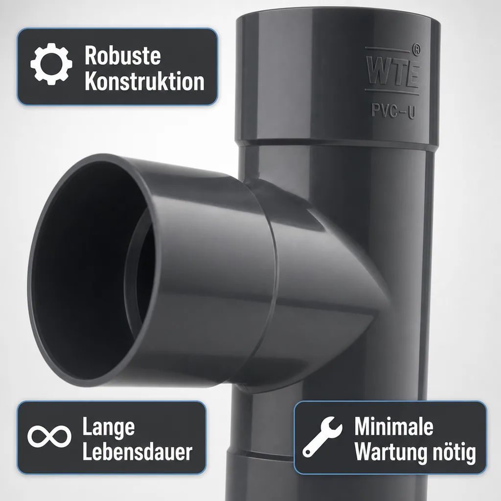 Regenrinne T-Stück Graphit, Dachrinne System 90