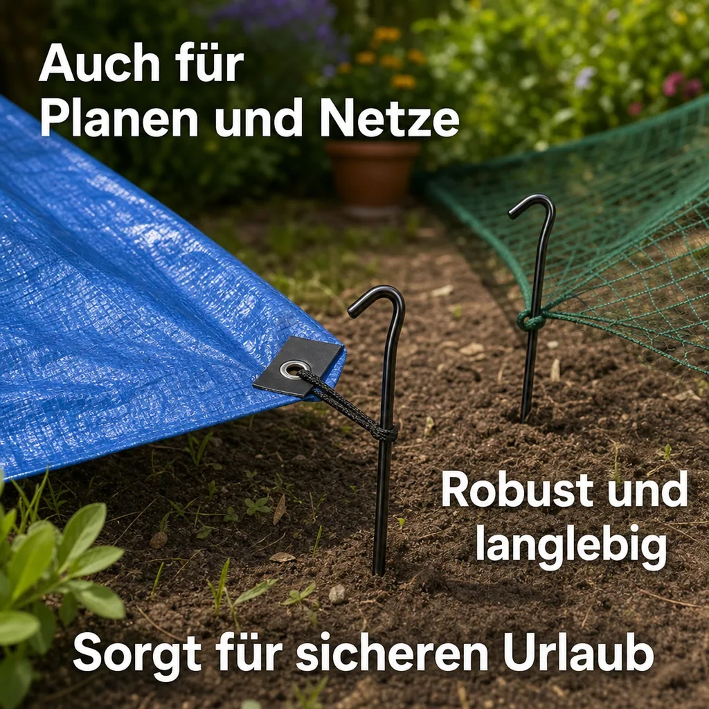 Zeltpflöcke 5 Stück, Dreikant, 23cm, verzinkt, stabil, Erdnägel Zelt