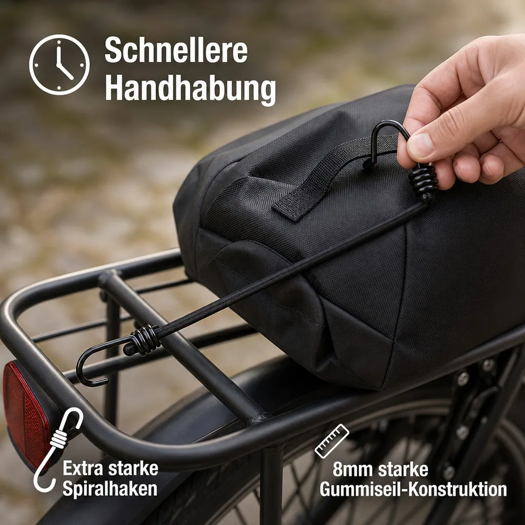Expanderseil mit Haken, 8mm x 100cm, Gummiseil, Gepäckspanner