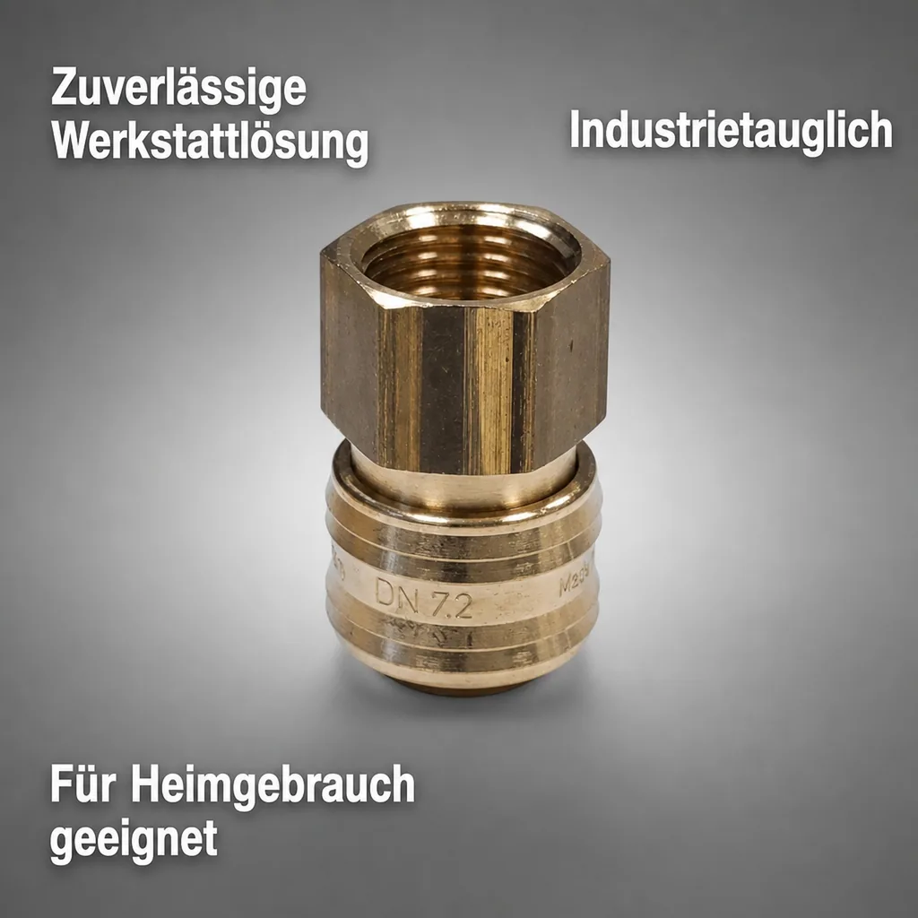Druckluftkupplung, Kupplungsdose 1/2" Innengewinde, Messing, Standardgröße
