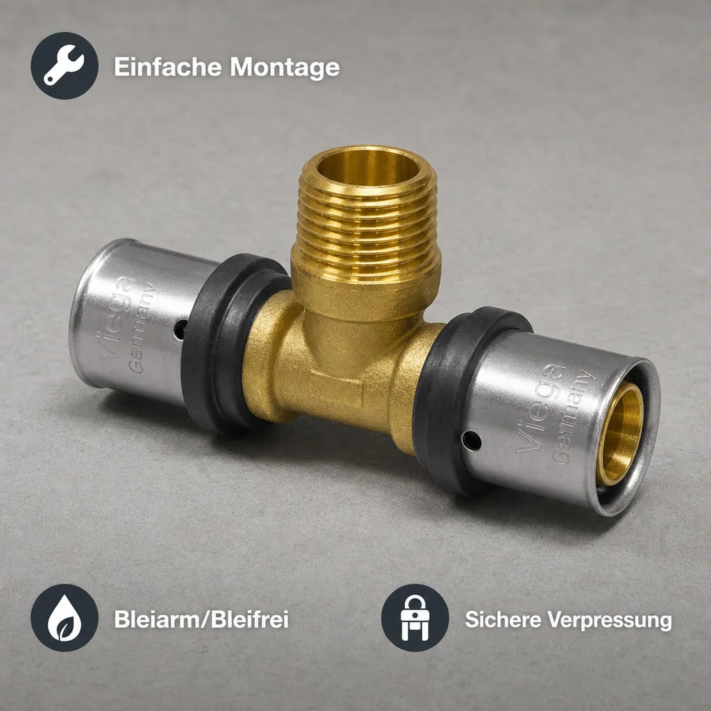 Pressfitting T-Stück 26 x 3 - 1/2" AG
