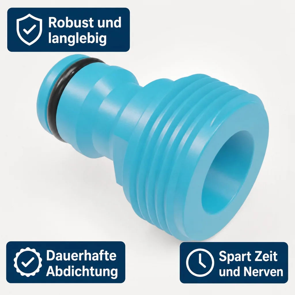 Wasserhahnanschluss 3/4 Zoll, Adapter Aussengewinde, Anschluss Wasserhahn