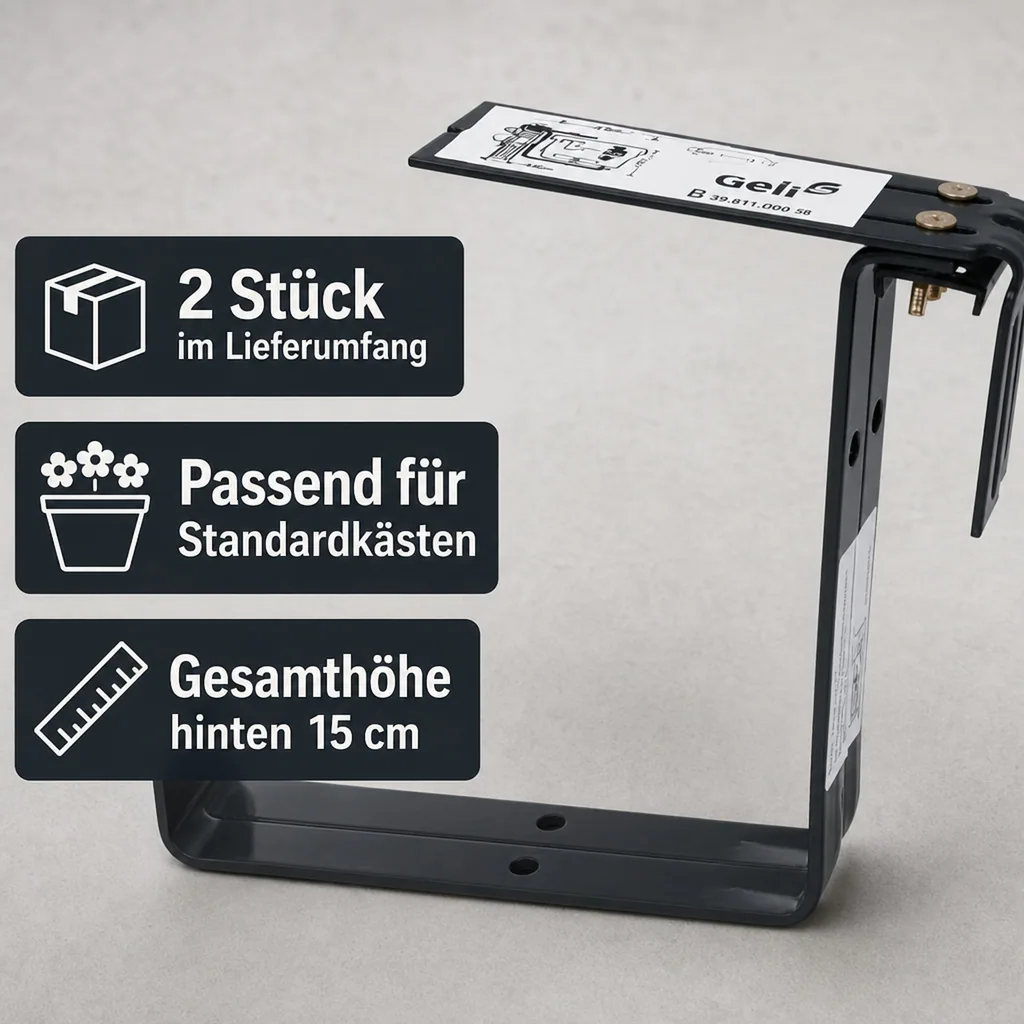 Blumenkastenhalter 1 Paar TYP B, einfach verstellbar anthrazit