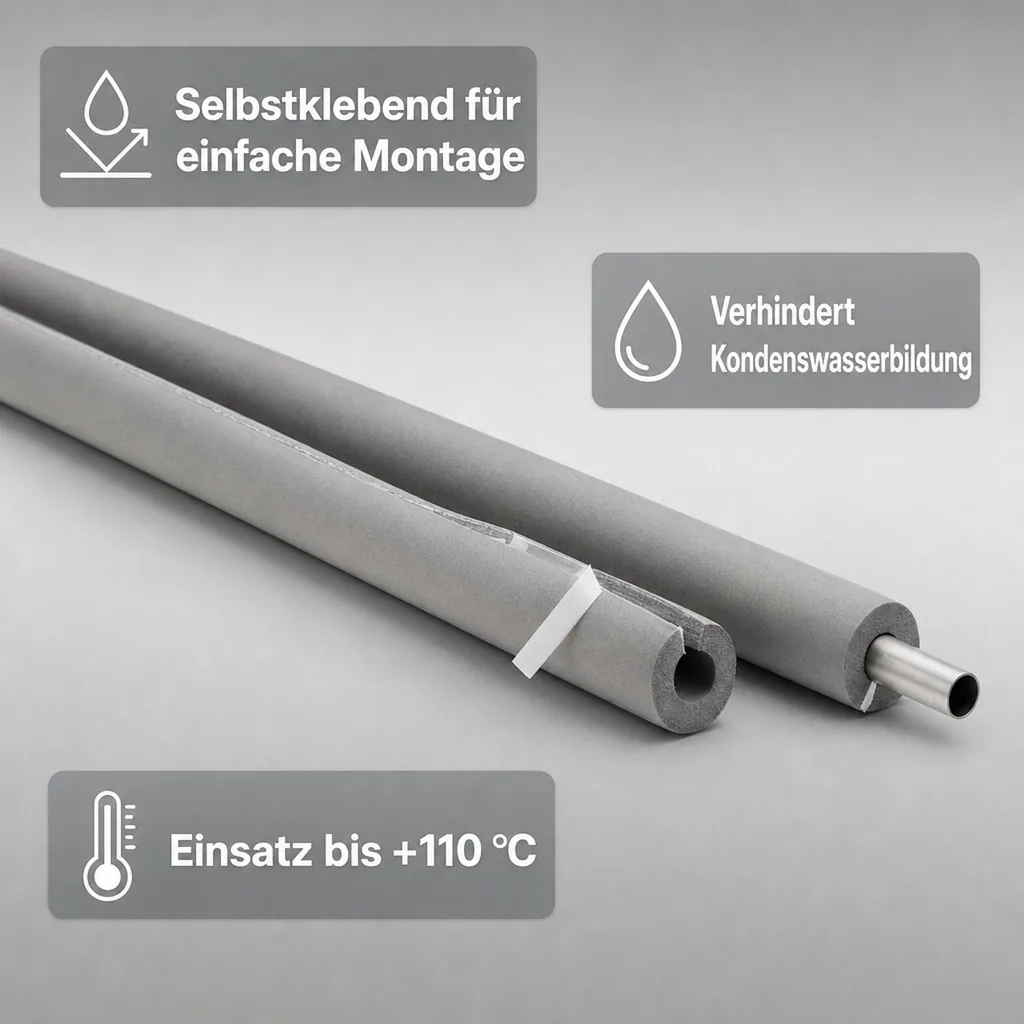 Rohrisolierung, Kautschuk, selbstklebend, 2m