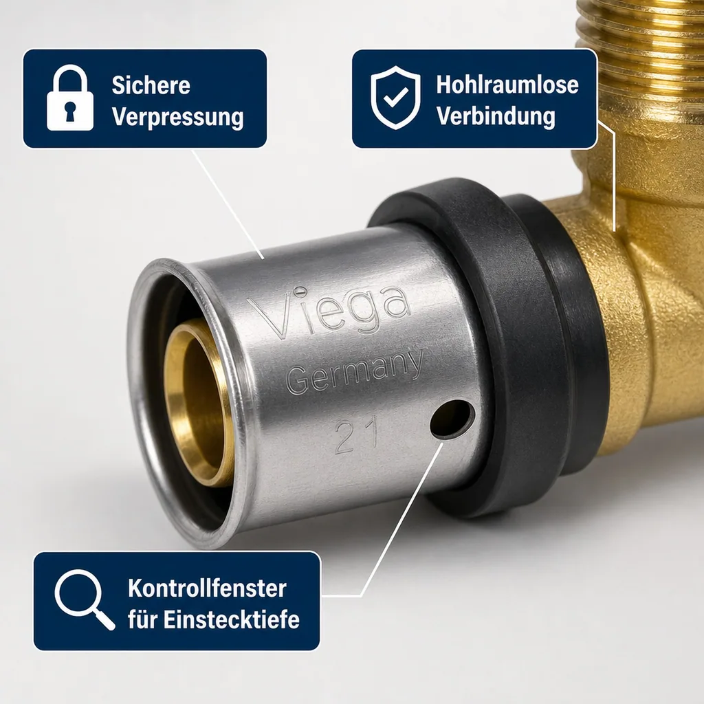 Pressfitting T-Stück 32mm, Pressfitting, Verbinder