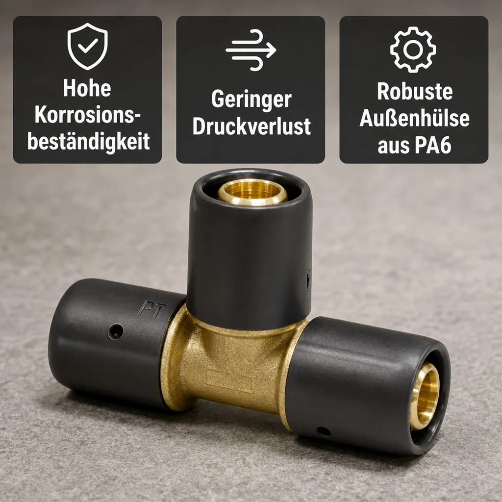 Steckfitting, T-Stück 20mm, Rohrverbinder 20mm