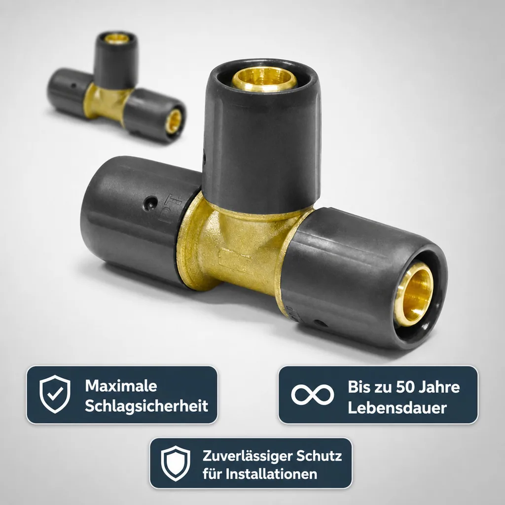 Steckfitting, T-Stück 20mm, Rohrverbinder 20mm