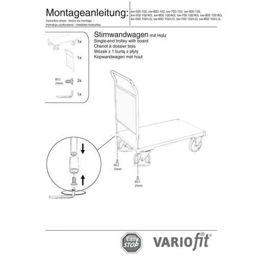 Stirnwandwagen 500 kg Typ L + EasySTOP